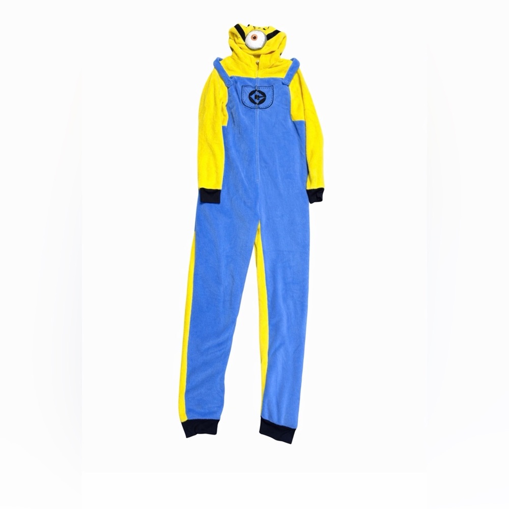 Minions Full Body Suit Fleece Pajamas Despicable Me Costume With Hood Size Large